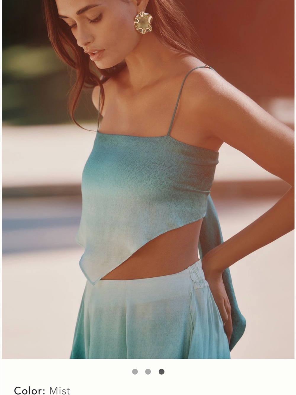 SIGAL - Mist Blue Asymmetric Camisole and Shorts Set